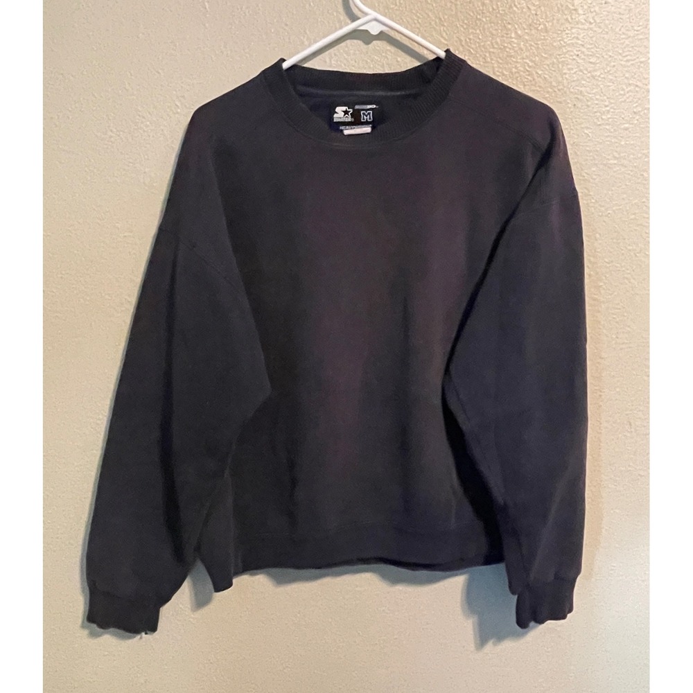 Vtg Starter Pro80 Heavyweight Sweatshirt Mens M Crewneck Pullover faded black‎